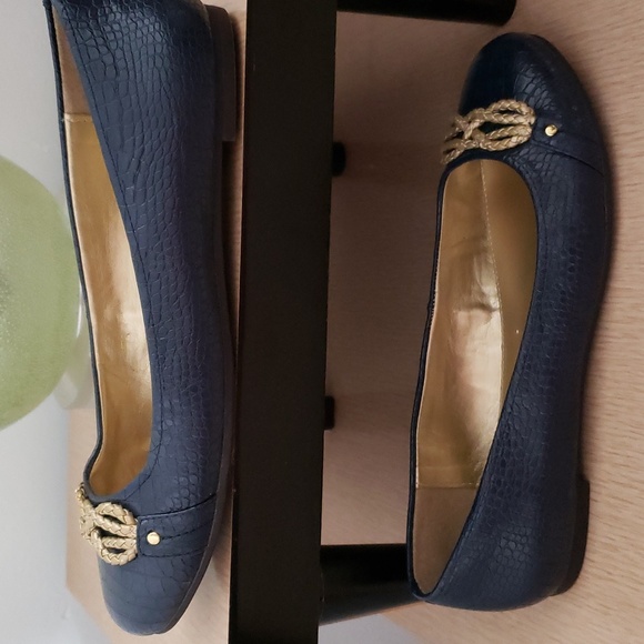EUC AMERICAN LIVING Donica Braided Rope Toe Tie Ballet Flats - Navy 8-$25 for 2 - Picture 2 of 6
